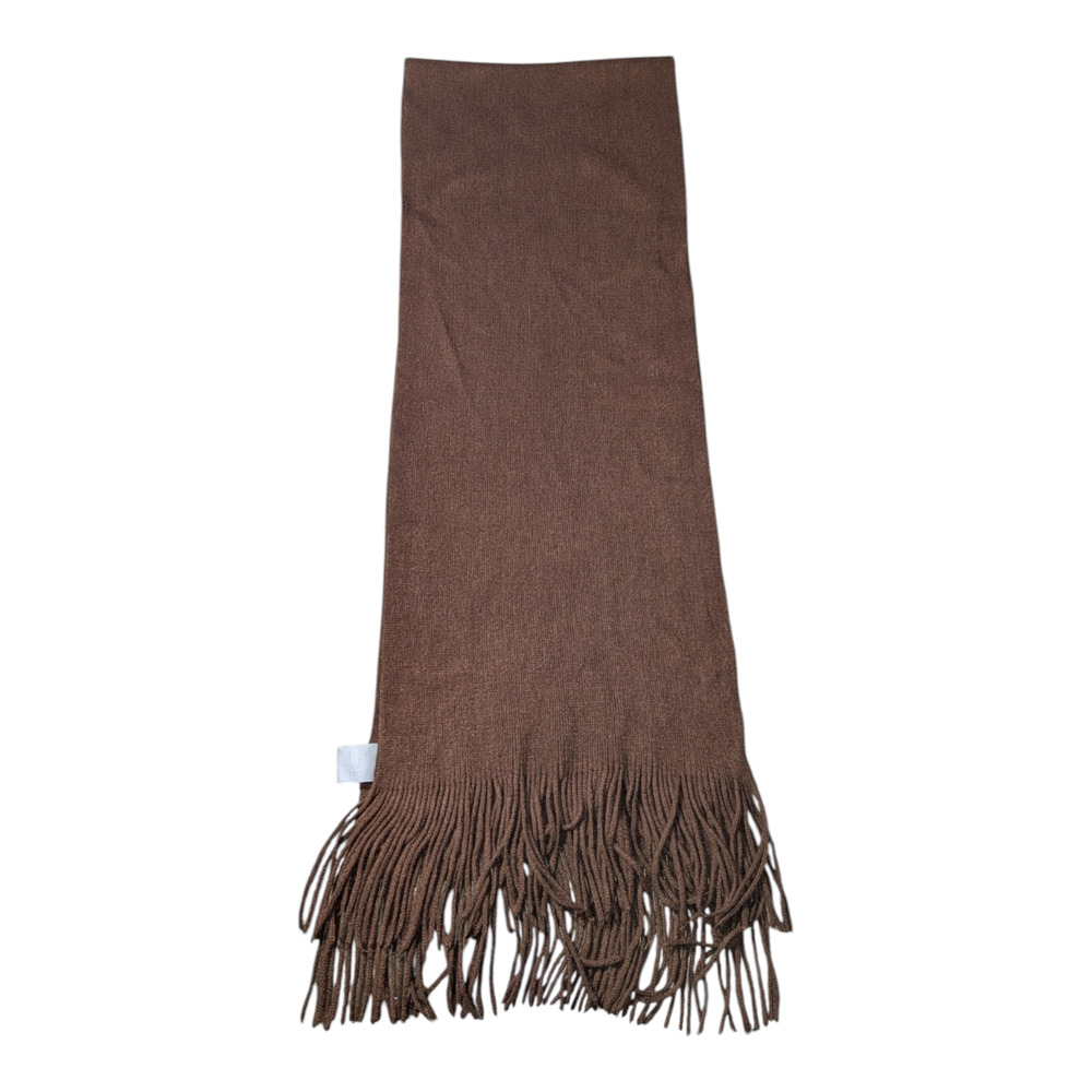 Burkshire Scarf / Wrap Brown With Fringed Edges EUC